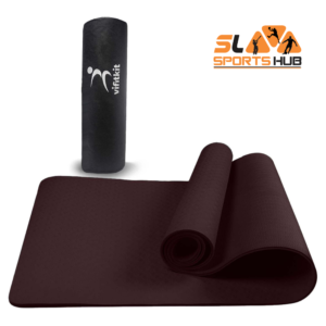 Vifitkit 6mm Anti-Skid EVA+TPE Yoga Mat with Carry Bag for Home Gym & Outdoor Workout for Men & Women, Water-Resistant, Easy to Fold (Wine)