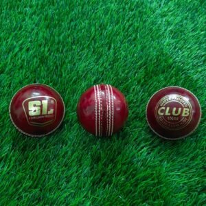 sl club red 4 piece leather cricket ball (20 overs)