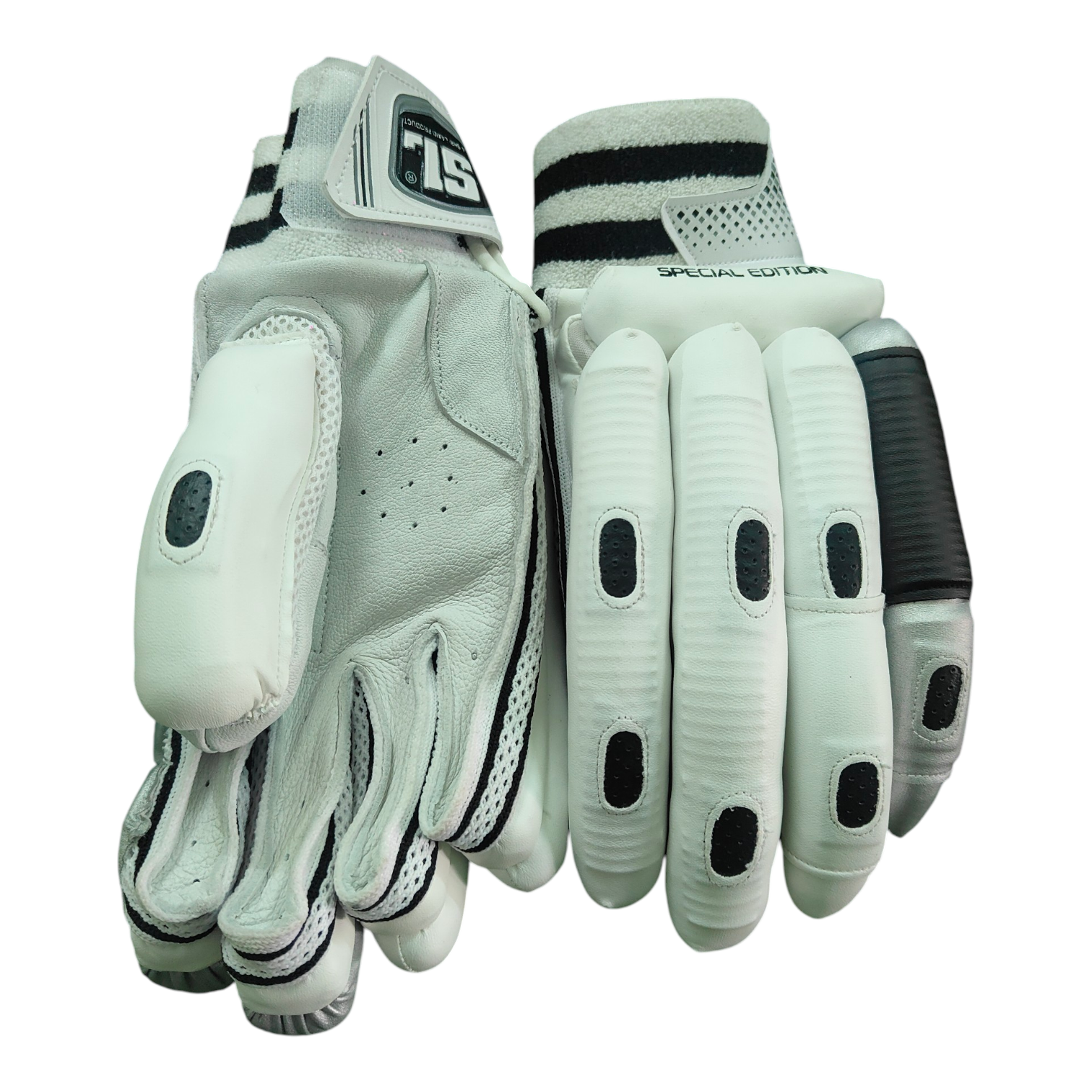 sl special edition cricket batting gloves black and silver sl special edition cricket batting gloves black and silver